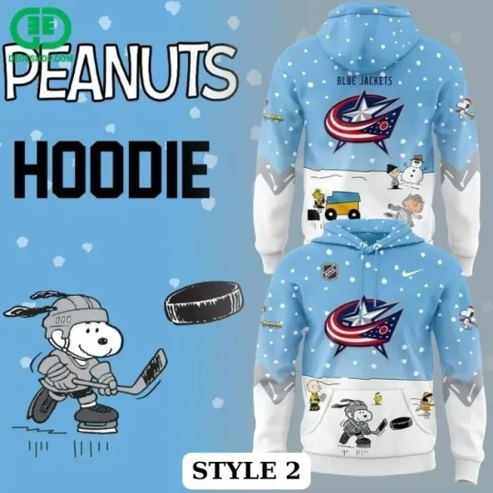 Discover Snoop Columbus Blue Jackets Peanuts Ice Hockey All Over Printed 3D Hoodie