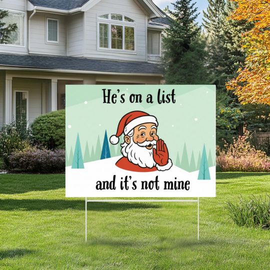 Discover Anti Trump Yard Sign Stake Included, FDT Winter Santa Claus Liberal Activist Decor, He's on a list and it's not mine yard sign,Resist Racism