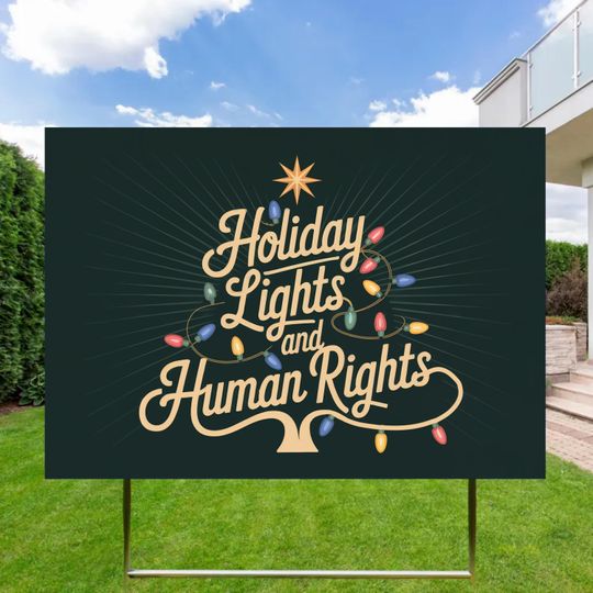 Discover Holiday Lights and Human Rights Liberal Christmas Yard Sign, Anti Trump Christmas Garden Sign, Protest Christmas Sign, FDT Yard Sign