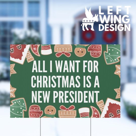 Discover Christmas Anti Trump Yard Sign Funny Holiday Lawn Sign FDT Democrat Progressive Leftist Anti Government