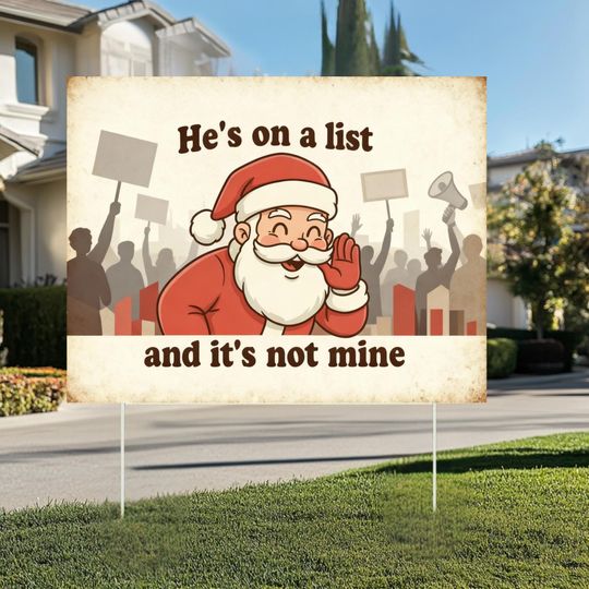 Anti Trump Yard Sign - FDT Winter Santa Claus Liberal Activist Decor - Resist Racism