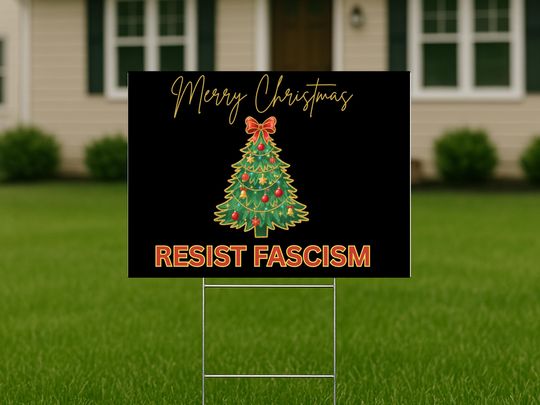 Discover Anti trump Christmas Democratic Yard Sign, Liberal Christmas, Polite Anti Maga Garden Sign, Anti Trump Sign, Polite Anti Trump Funny Sign