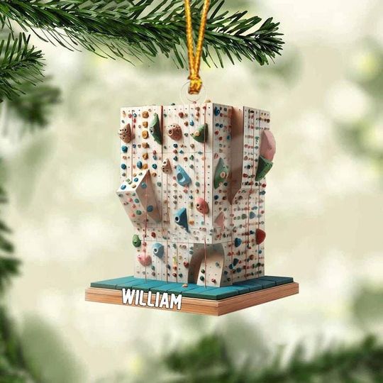 Discover Personalized Climbing Wall Ornament: Acrylic Christmas Decoration