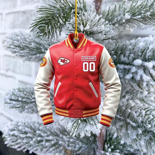 Discover Kansas City Varsity Jacket Ornament, Personalized name and number Christmas Gift