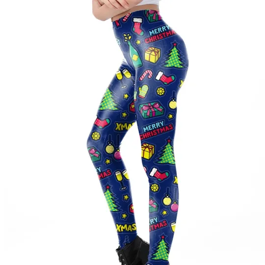 Discover Christmas Leggings Soft Lightweight Ankle Pair Ugly Sweater Xmas Gift