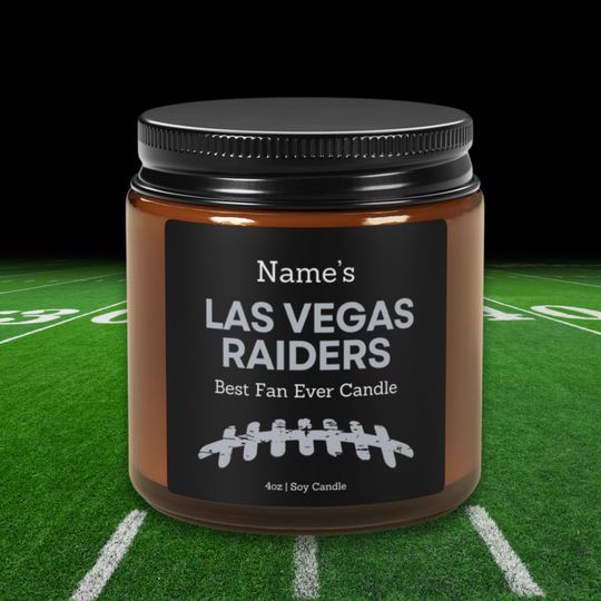 Discover Personalized Las Vegas Raiders Candle: football Football Fan Gift
