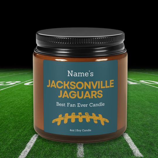 Personalized Jacksonville Jaguars Candle: football Football Fan Gift