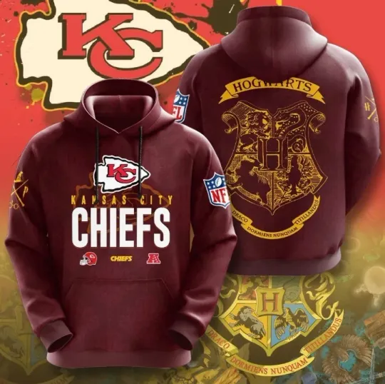 Kansas City Harry Potter Chiefs Gryffindor Hogwarts 3D Hoodie