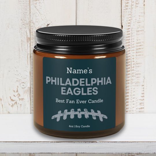 Discover Personalized Philadelphia Eagles Candle: football Football Fan Gift