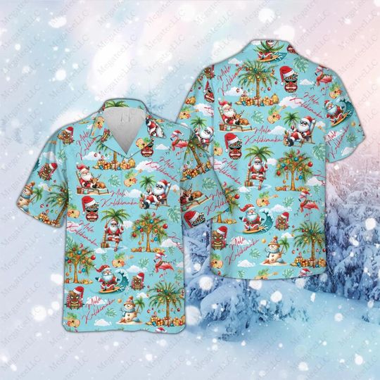Discover Tropical Christmas Hawaiian Shirt with Santa Holiday Aloha Style