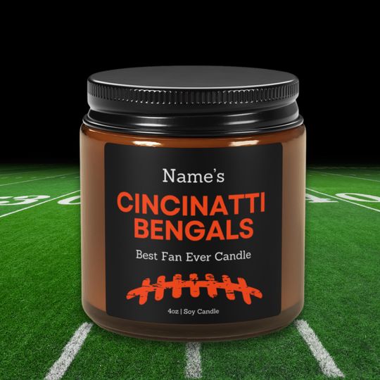 Cincinnati Bengals Candle: Personalized Football Fan Gift