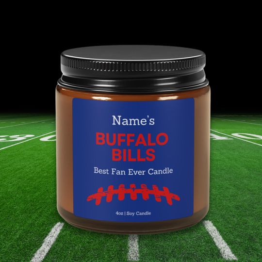 Personalized Buffalo Bills Candle: football Football Fan Gift
