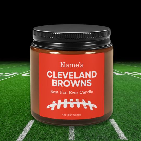 Cleveland Browns Personalized Candle: football Football Fan Gift