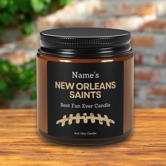 Personalized New Orleans Saints Candle: Football Fan Gift
