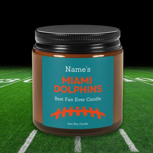 Discover Miami Dolphins Candle: Personalized football Football Fan Gift