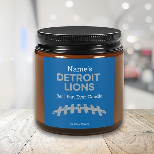 Detroit Lions Candle: Personalized Football Fan Gift
