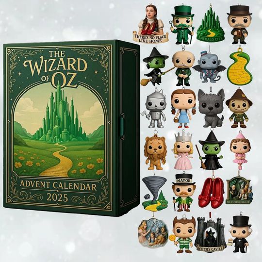 The Wizard Of Oz Advent Calendar, Advent Calendar, 24 Unique Character, 2D Flat Advent Calendar