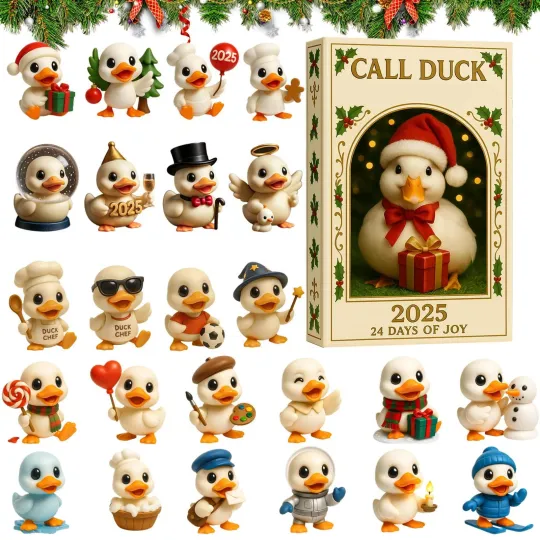 Discover Advent Calendar 2025 Cute 2D Acrylic Duck 24 Days Hat Duck for Christmas Tree