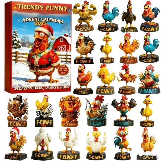 Discover 2025 Christmas F-caw-f Chicken Advent Calendar 24 Days Xmas Countdown Calendar
