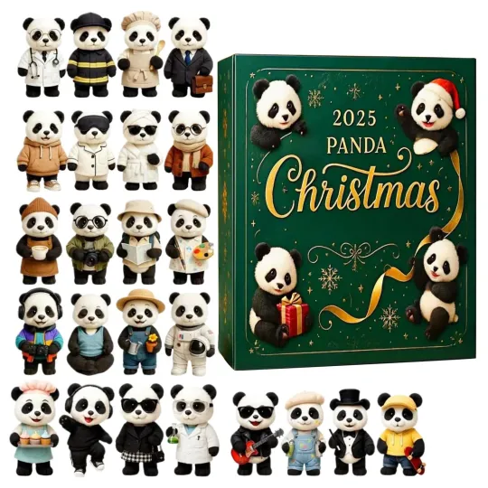Discover Christmas Panda Ornament Countdown Calendar 24 Day Flat Ornament For Kid Toddler