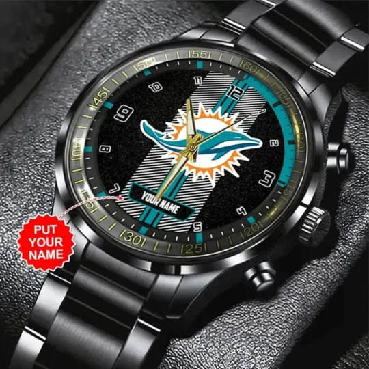 Discover Personalized Football Team Inspired Black Stainless Steel Watch