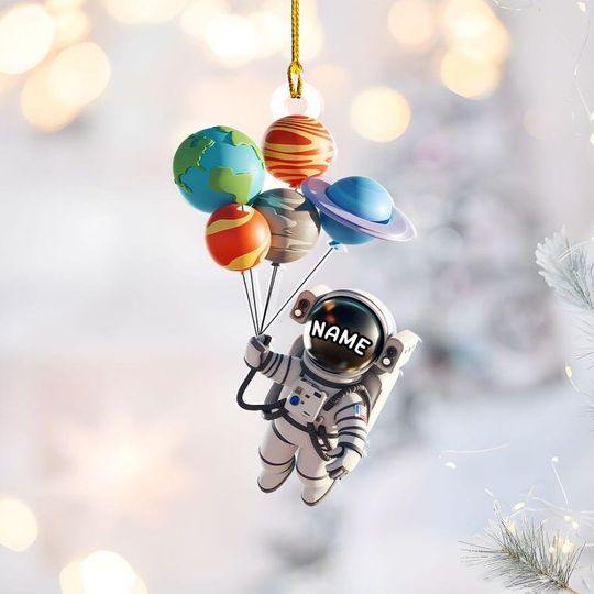 Personalized Astronaut Ornament, Space Ornament, Rocket Ornament, Planet Ornament, Solar System Gift, Outer Space Ornament, Astronaut Gift