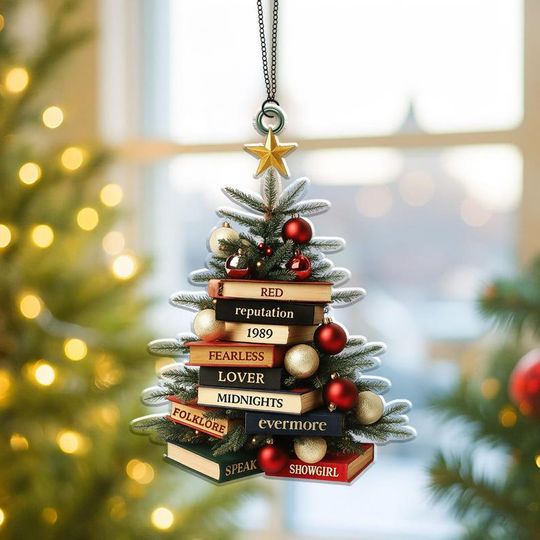 Discover Christmas Music Book Acrylic Ornament, Music Lover Ornament, Book Lover Gift, Showgirl Xmas Ornament, Christmas Home Decor, Gift for Fan