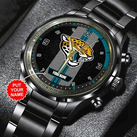 Discover Personalized Football Inspired Black Stainless Steel Watch | Unisex Gift