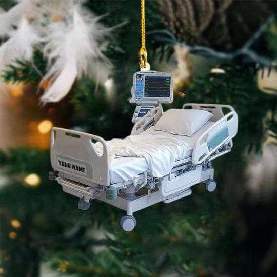 Discover Personalized Corporation Stretcher Patient Ornament, Surgery Medicine Hospital Bed Intensive Care Unit Xmas Ornament, Hospital Bed Ornament