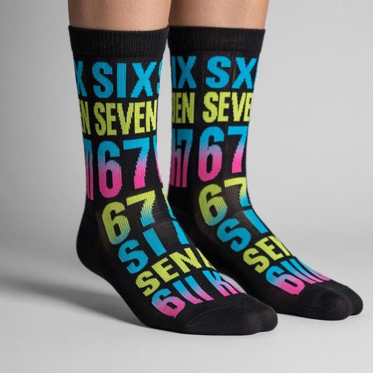 Discover 67 Socks, Six Seven Socks, Gag Gift, 6-7 Meme Gift, 6-7 Socks, Teen Boy Stocking Stuffer, Six Seven, Gen Z Gifts, Teen Christmas Gift