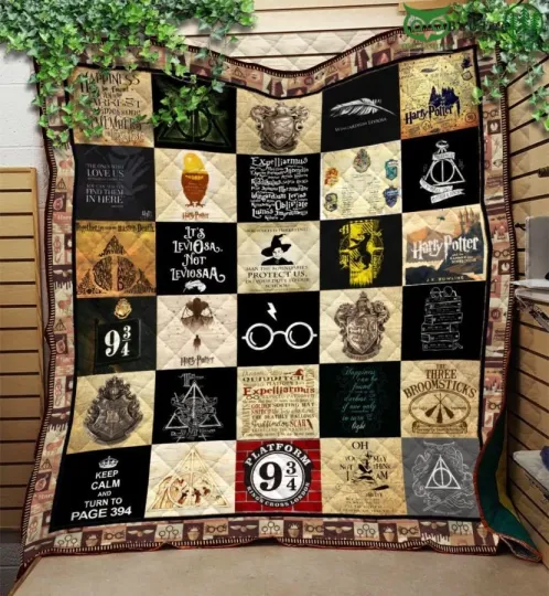 Discover Harry Potter Special Things Spells Quilt Blanket