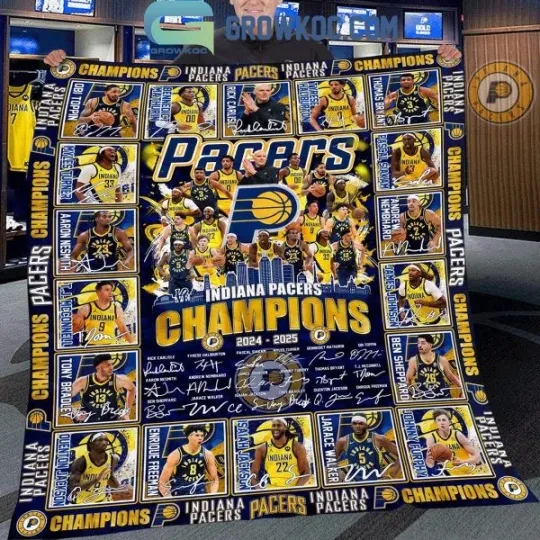 Discover Indiana Pacers NBA Finals Champions 2025 Fleece Blanket Quilt