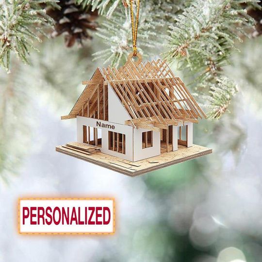 Discover Personalized House Under Construction Christmas Ornament, House Renovated Ornament, Construction Ornament, Constructor Gift