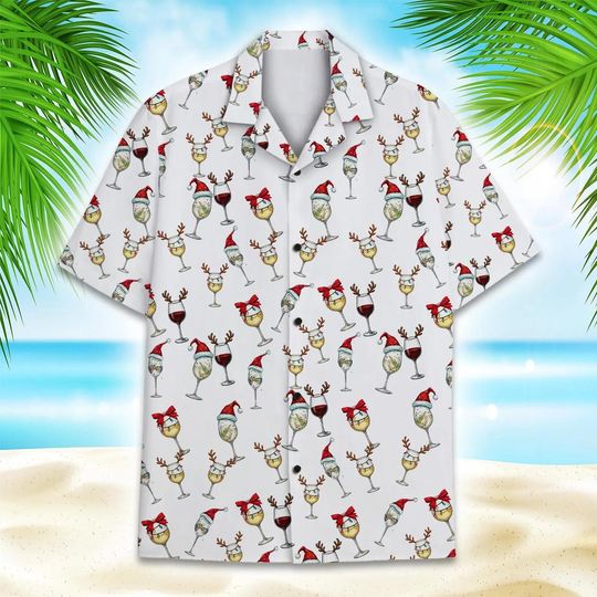 Discover Women's Christmas Hawaiian Shirt, Santa Cocktail Holiday Aloha Top