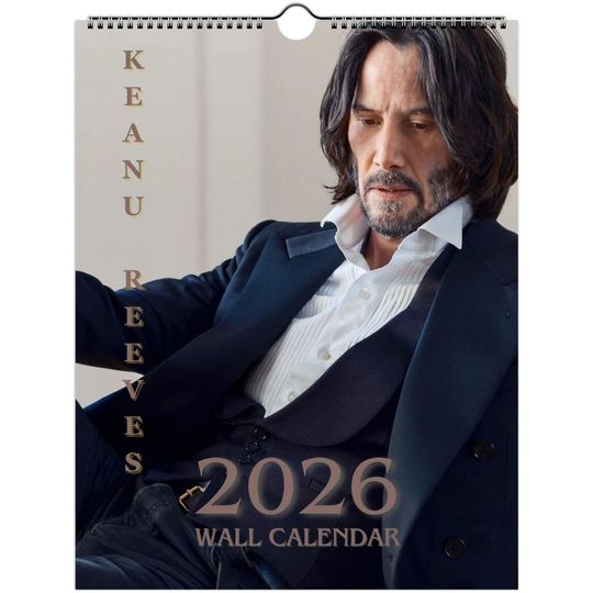 Discover Keanu Reeves 2026 Wall Calendar