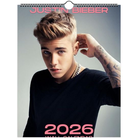 Justin Bieber 2026 Wall Calendar
