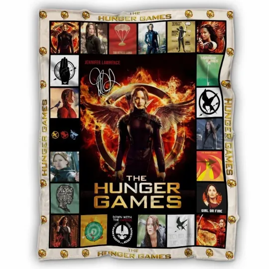Discover The Hunger Games Blanket, Jennifer Lawrence, Liam Hemsworth Fleece, Sherpa