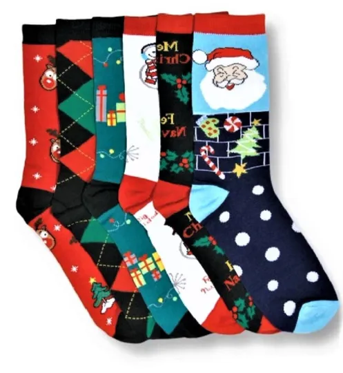 Discover 6 Pairs Christmas Crew Socks Winter Warm Soft Xmas Stocking Stuffers #1 9-11