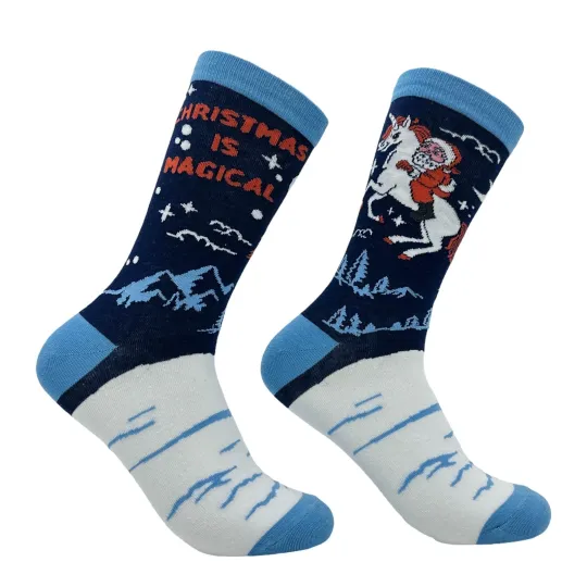 Discover Women's Christmas Is Magical Socks Funny Sarcastic Christmas Graphic Footwear