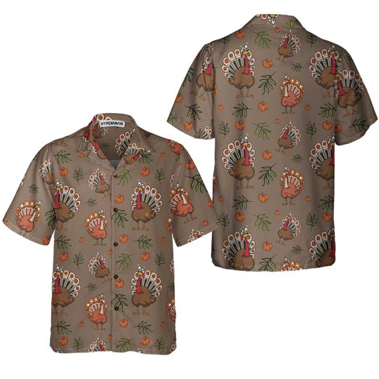 Discover Thanksgiving Day Turkey Hawaiian Shirt for Men & Women, Casual Fall Aloha Shirt