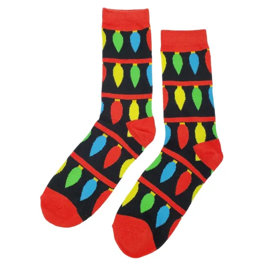 Discover Large Christmas Light Dress Socks Novelty Men 8-12 Crazy Fun Sockfly