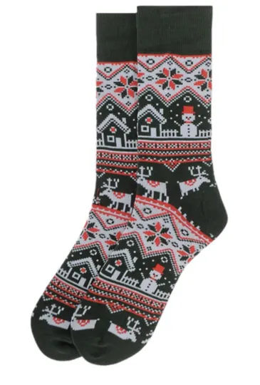 Discover New Mens CHRISTMAS Crew Socks WITH CHRISTMAS SWEATER Pattern, PARQUET BRAND