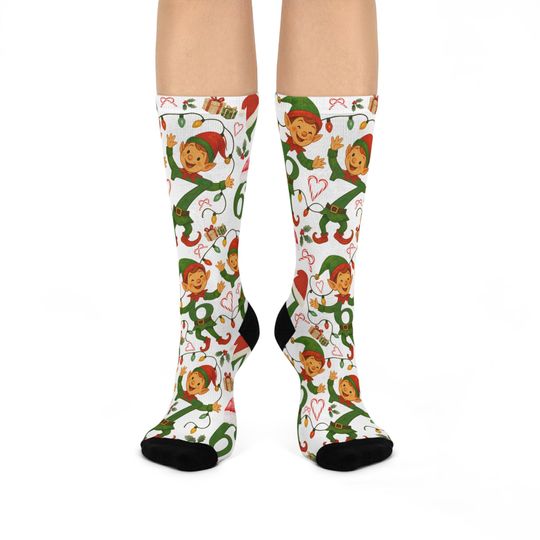 Discover Funny Christmas Elf Socks | Holiday White Elephant Gift