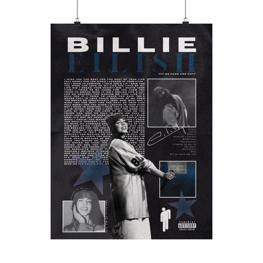 Discover Billie Matte Poster | Hit Me Hard and Soft Inspired Art Print | Minimalist Music Wall Decor | Printed Wall Art
