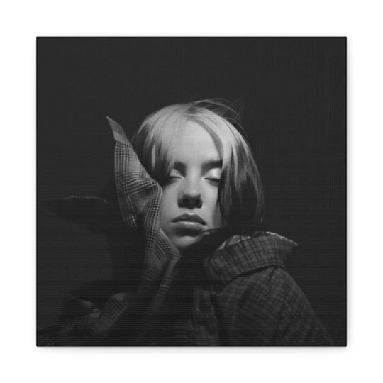 Discover Billie Inspired Black and White Canvas Art Print | Modern Minimalist Wall Decor