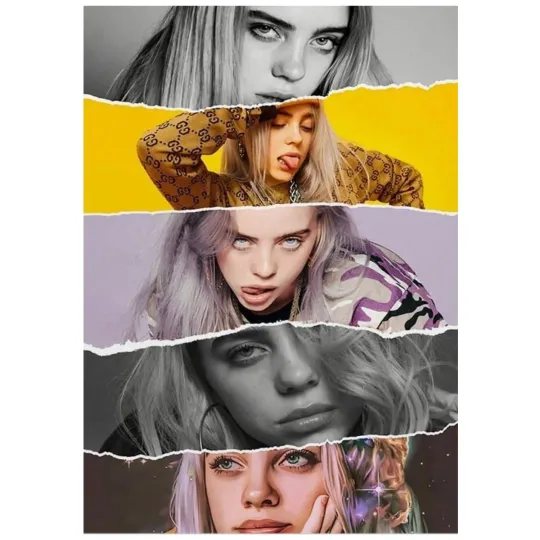 Discover Billie Eilish Multi Portrait Aesthetic Art Poster