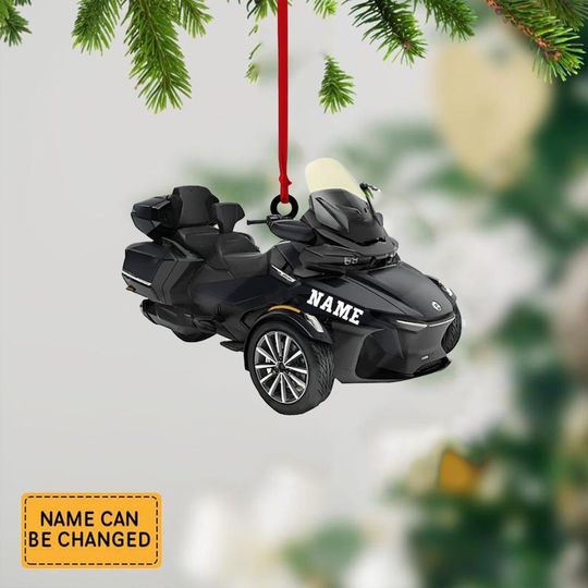 Discover Custom Name Spyder RT Christmas Ornament 2025, 2D Flat Motorcycle Ornament, Can-Am Rider Gift, Unique Bike Decor, Christmas Gift