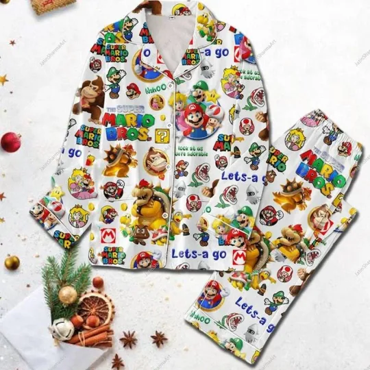 Discover Mario Pajamas Set, Super Women Pajamas, Mario Bros Pajamas