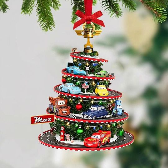 Discover Personalized Cute Cars Christmas Ornament, Gifts For Cartoon Fans, Cute Cars Gift, Kids Car Christmas, Cars Movie Gift, Car Fan Gift