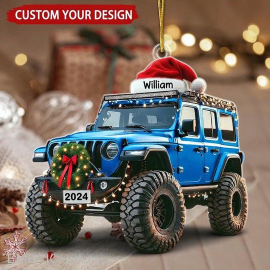 Discover Personalized Off-Road Car Ornament, Custom Name and Number, Gift for Truck Lovers, Christmas Gift For Car Lover, Off-Road Car Keepsake